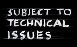 A text saying "subject to technical issues".