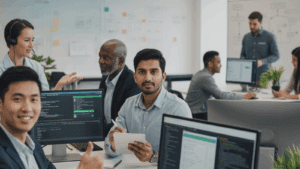 New IT hire at entry-level position on first day in IT company.