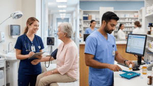 Choosing the best career between a medical assistant and a pharmacy technician.