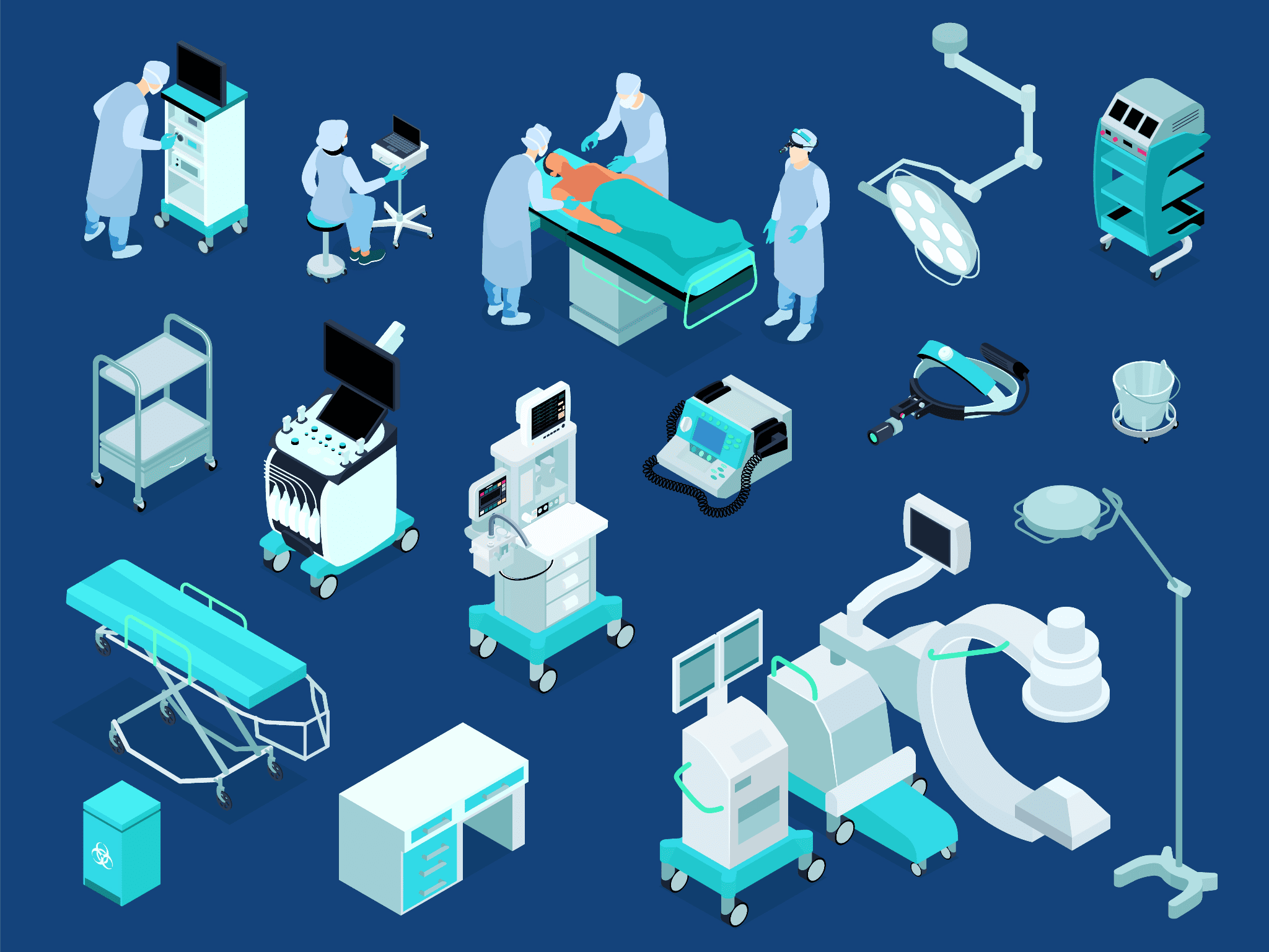 Various medical equipment medical assistants may use during their training or clinicals.